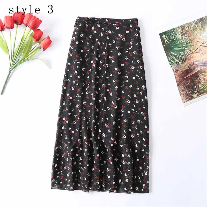 style3 Bella Philosophy летние модные женские в стиле бохо с высокой талией рубашки с цветочным принтом шифоновые женские юбки на шнуровке стандартная юбка - Цвет: style3