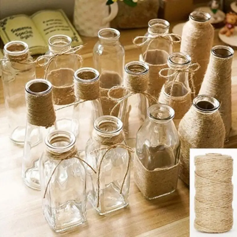 1 рулон 100 м натуральный сизальских канатов 2 мм Тэги в стиле рустик Обёрточная