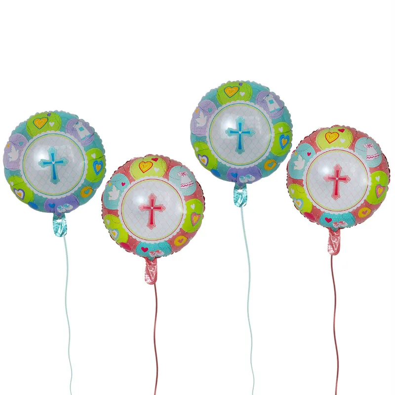 10 шт./лот 18 дюймовые круглые воздушные шары из фольги с крестиком гелиевые