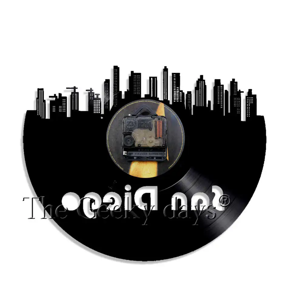 3D настенные часы The City Of USA Chicago Skyline виниловые с современным дизайном ручная