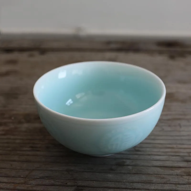 Longquan Celadon рисовая чаша благословение слова посуда столовая домашние миски для