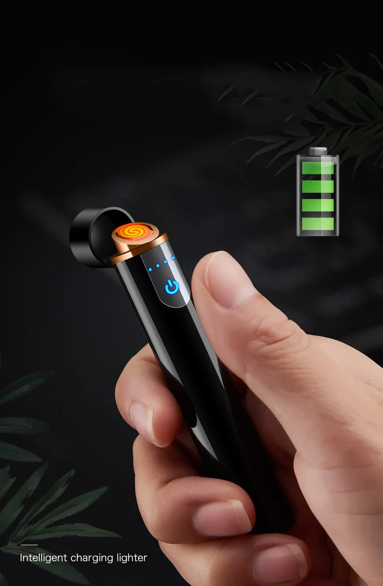 Цилиндрическая мини USB перезаряжаемая Проводная Зажигалка сенсорный датчик переключатель зажигания прикуриватель вольфрамовый провод прикуриватель
