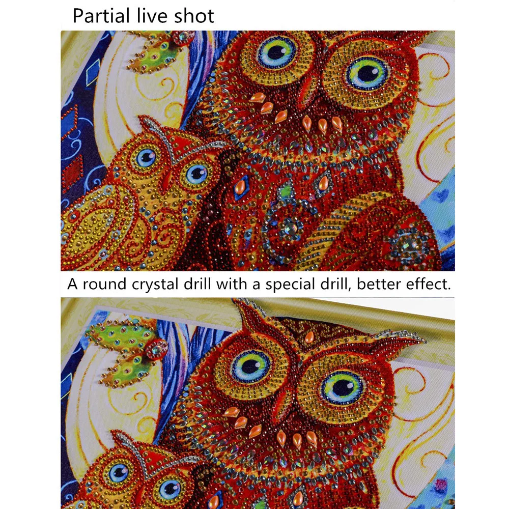 Алмазная картина особой формы, Бабочка, павлин, Сова, сделай сам, 5D, частичная дрель, Набор для вышивки крестиком, Кристальные Стразы искусства вышивки