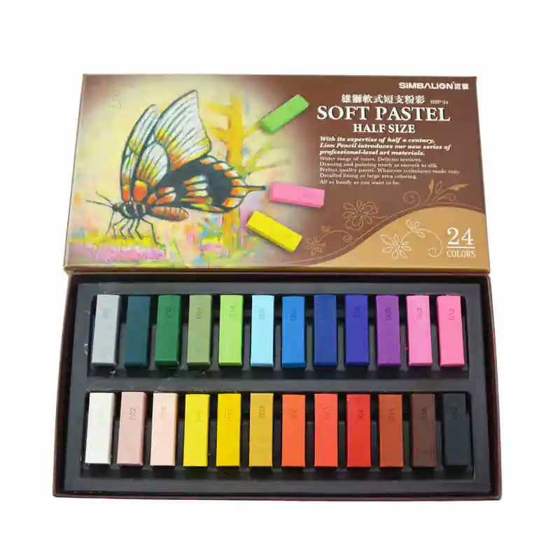 Мягкая Пастельная краска карандаш Simbalon 24 цвета среднего размера карандаши