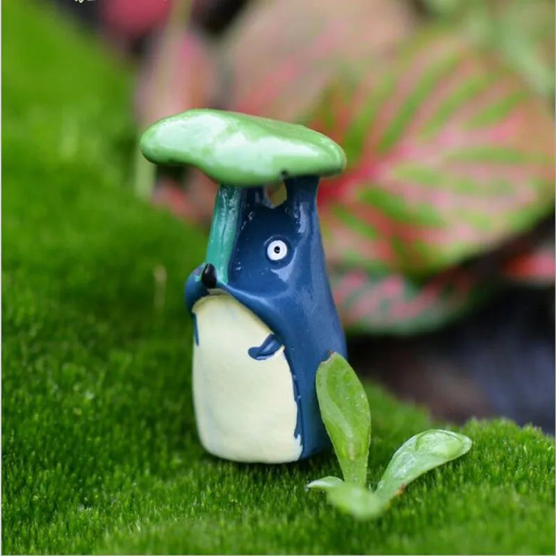 Миниатюрный мох сказал что лист лотоса Тоторо кукла полимерный микро-пейзаж