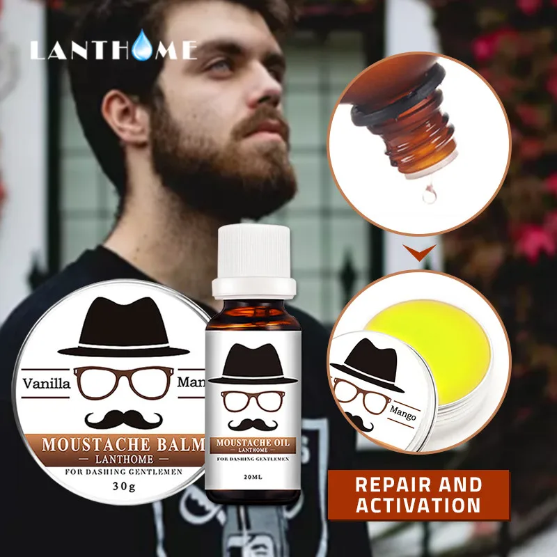 100% натуральное масло для роста бороды/набор воска уход за берадом смягчающий