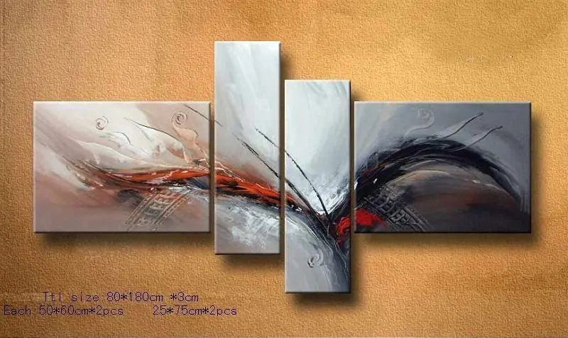 

Free shipping handmade oil painting canvas art home decoration new arrival4PC