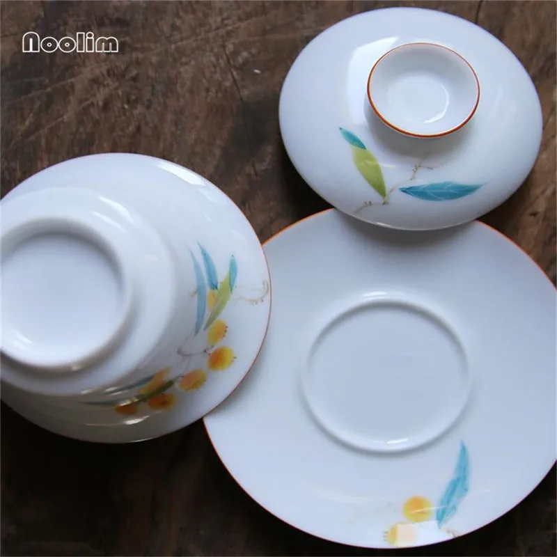 1 шт. китайский чайный набор кунг-фу Gaiwan Чайник чайные чашки расписанные вручную чайные сервизы фарфоровые керамический подарок чистая посуда для напитков