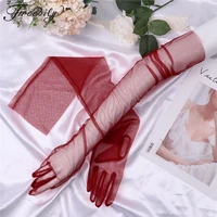 sheer tulle gloves ultra thin ultra gloves elbow long gloves photo shooting accessory halloween gloves for fashion women
