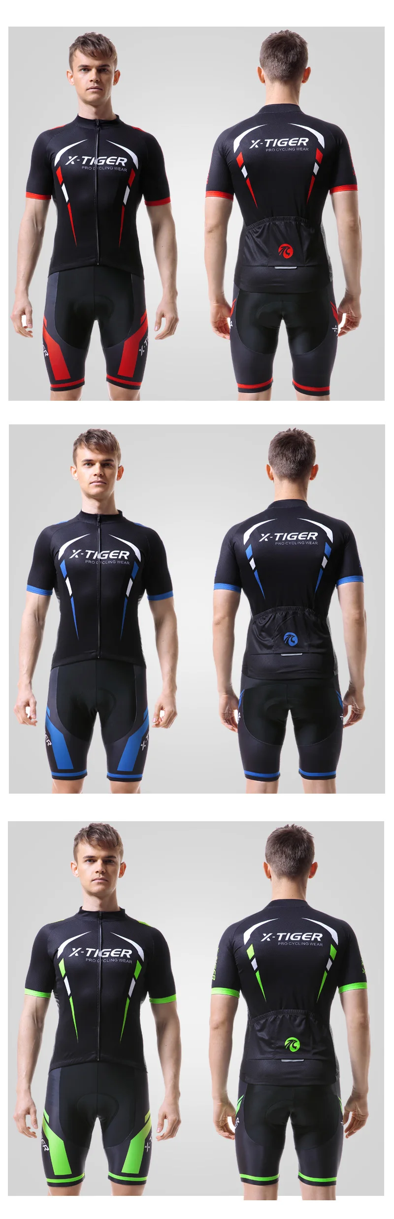 X-Tiger Pro велосипедный комплект костюм для езды на горном велосипеде Maillot Ropa Ciclismo 3 цвета велосипедная форма Велоспорт Джерси комплект велосипедная одежда