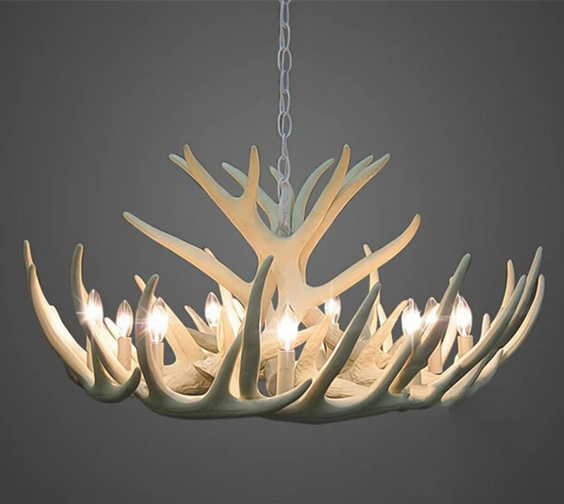 Подвесная лампа в европейском стиле с оленем винтажная виде белого оленя из