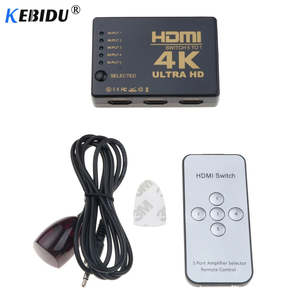 4K * 2K совместимому с HDMI переключатель HDTV 1080p 5 Порты и разъёмы 3 вход до 1