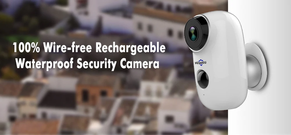 Hiseeu 1080P Беспроводная перезаряжаемая батарея ip-камера с солнечной панелью наружная Погодостойкая домашняя камера беспроводной связи wifi PIR Motion