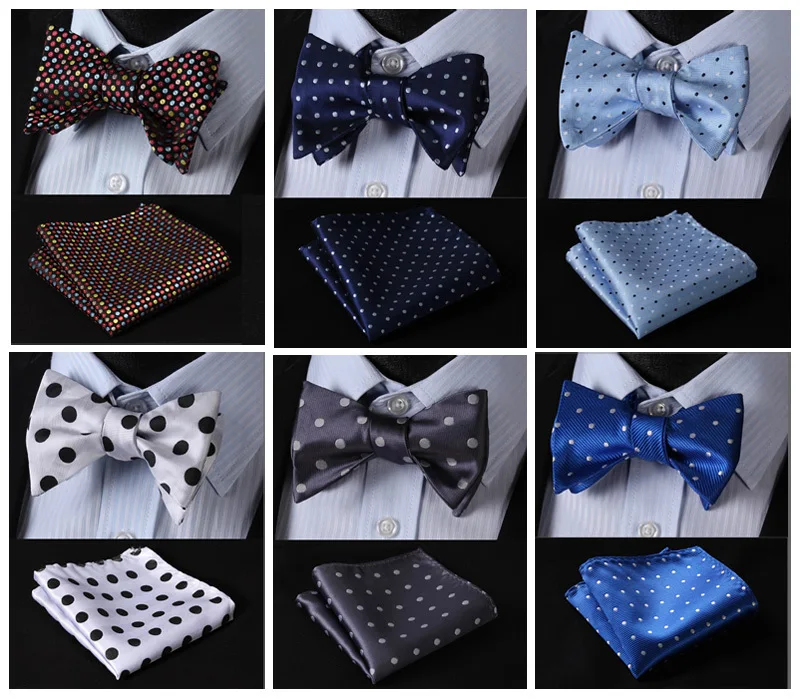 Классический мужской галстук бабочка в горошек 100% шелк жаккардовое плетение