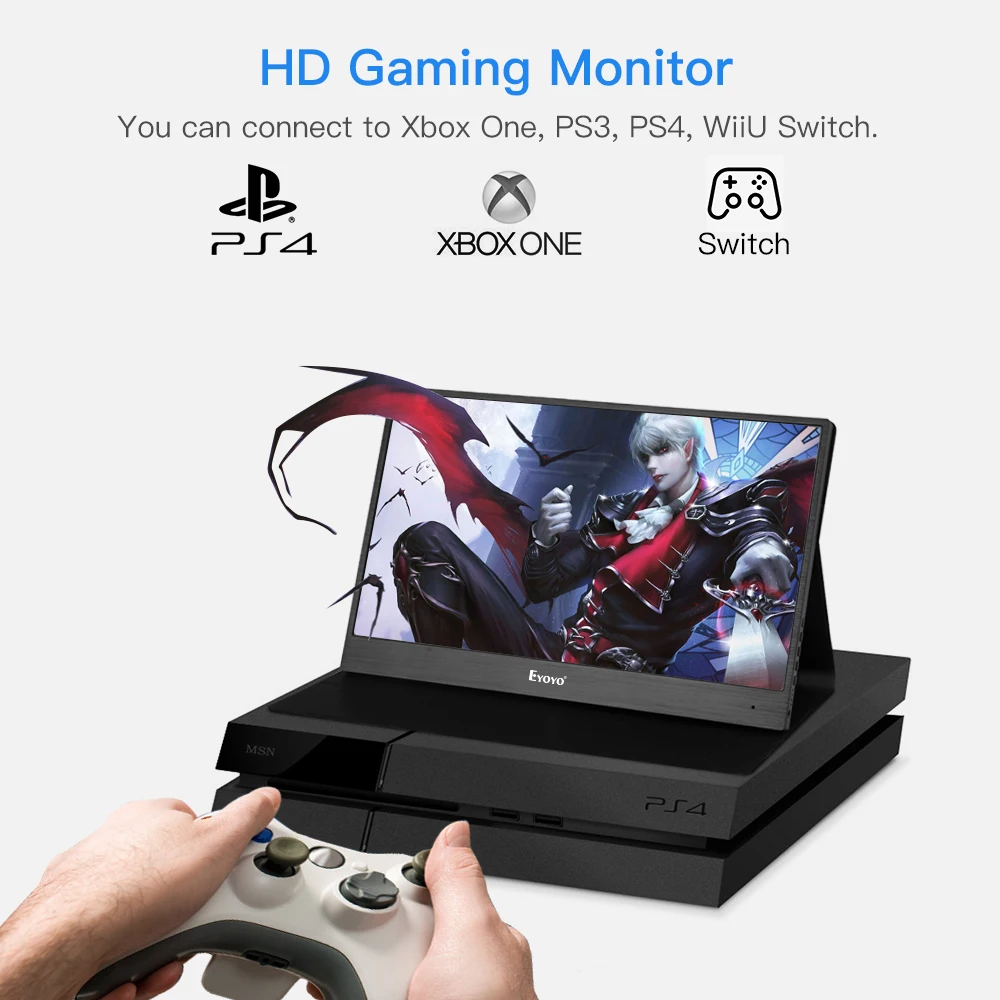 Eyoyo EM13J 13 3 &quot2540x1440 портативный игровой монитор для ПК ips с 4K HDMI входом PS3 PS4 WiiU