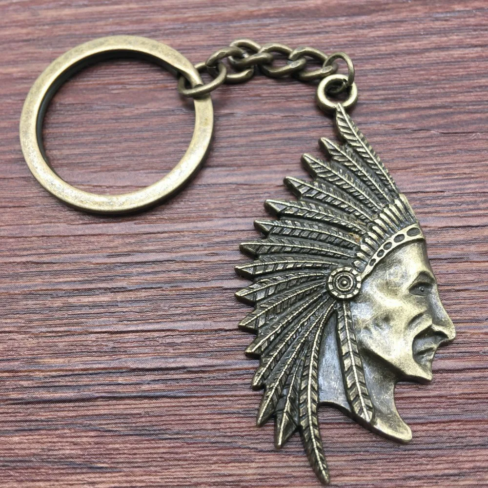 Цельнокроеное платье Индеец первичной племенных вождя брелок 55x28 мм античная