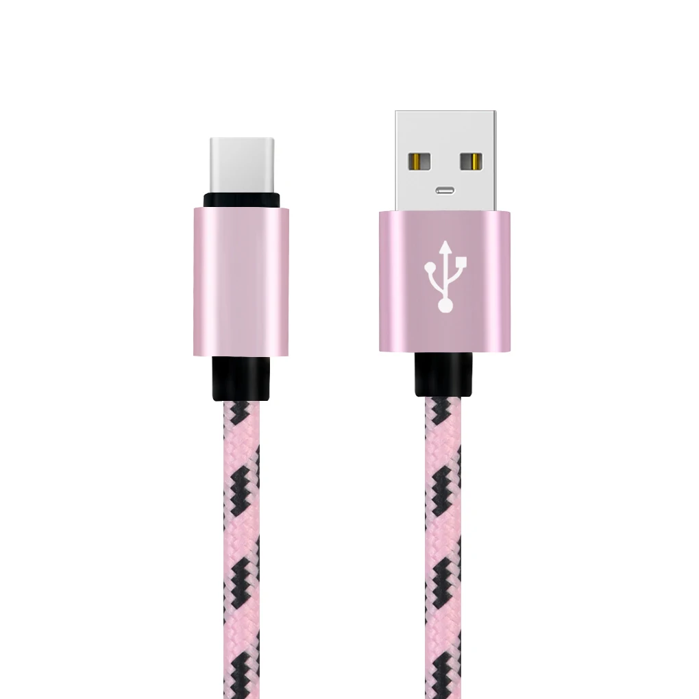 2 м сетка плетеный хлопок Быстрый usb type C USB зарядное устройство зарядный кабель для Xiaomi 6