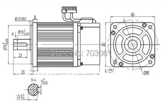 Серводвигатель с приводом 730 Вт переменный ток 220 В 60 Гц 80x80 мм|servo motor kit|servo acmotor ac 220v