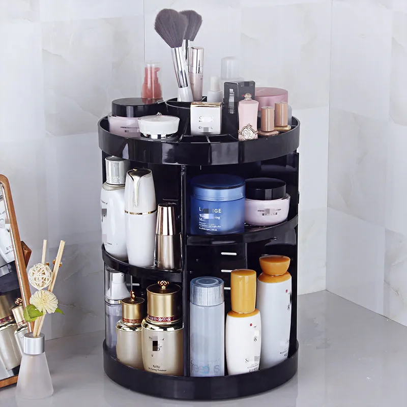 Transparent Rotating Plastic Home Drawer Desk Desktop Storage Box/ Organiser Acrylic Makeup/ Purple lipstick storage Cosmetic |