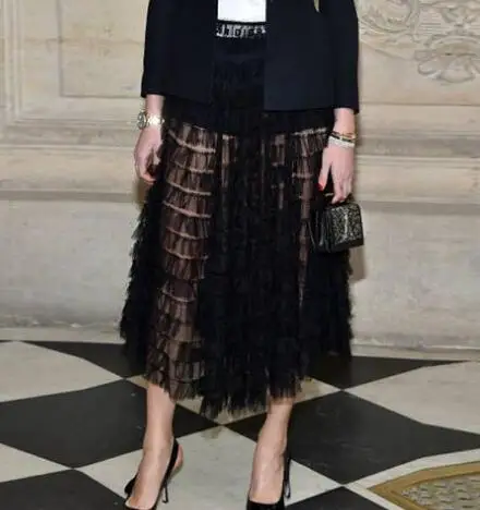 Многослойная юбка GETSRING 2017 длинная белая многослойная юбка-пачка универсальная