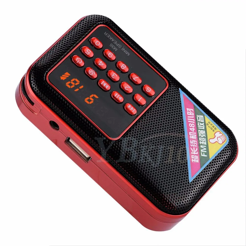 M35 портативный мини fm радио динамик музыкальный плеер TF карта USB AUX голос для