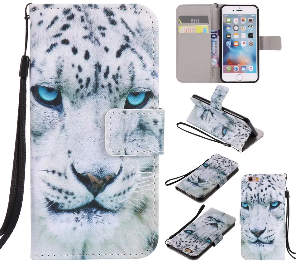 Милый чехол для iPhone 11 Pro Max слот для карт с рисунком Fundas для Apple iPhone X XS XR 8 7 6S Plus 5S SE Touch 6 5 Чехлы для книг кожаный чехол для телефона кошка Медведь Девушка перо дерево DP06F