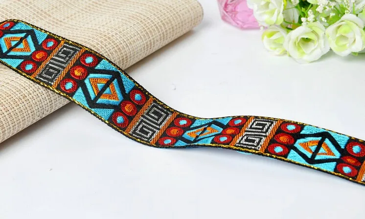 Hmong miao жаккардовая тесьма кружевная отделка 3 см платье воротник лента тканая лента Этническая племенная непальская тайская Индия DIY бохо цыганский аксессуар