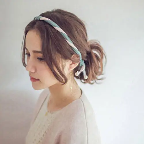 Женская повязка на голову с бантом бархатная обруч для волос |