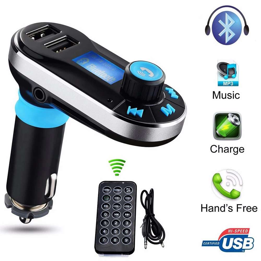 Популярный Bluetooth автомобильный комплект MP3 плеер fm-передатчик авто Bluetooth AUX беспроводной автомобильный модулятор Радио 2 USB Автомобильное зарядное устройство дистанционное управление