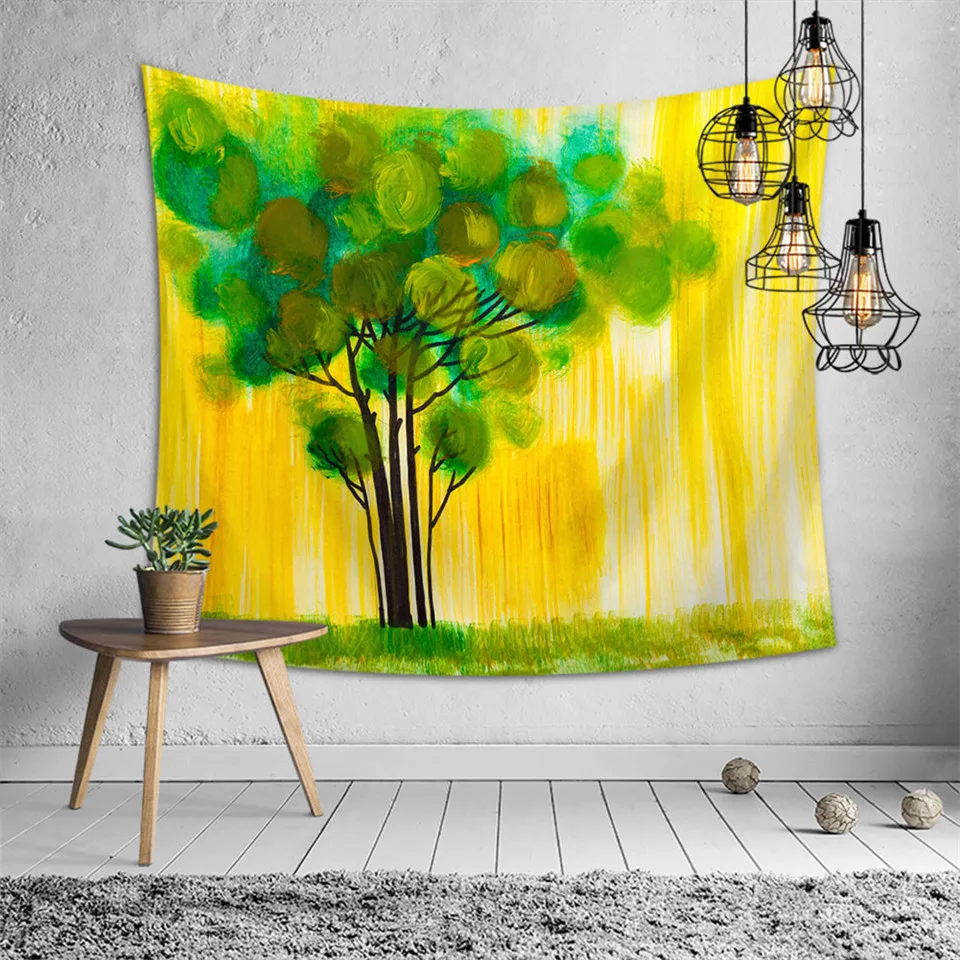 Художественная Картина маслом SOFTBATFY гобелен деревья цветы настенное украшение