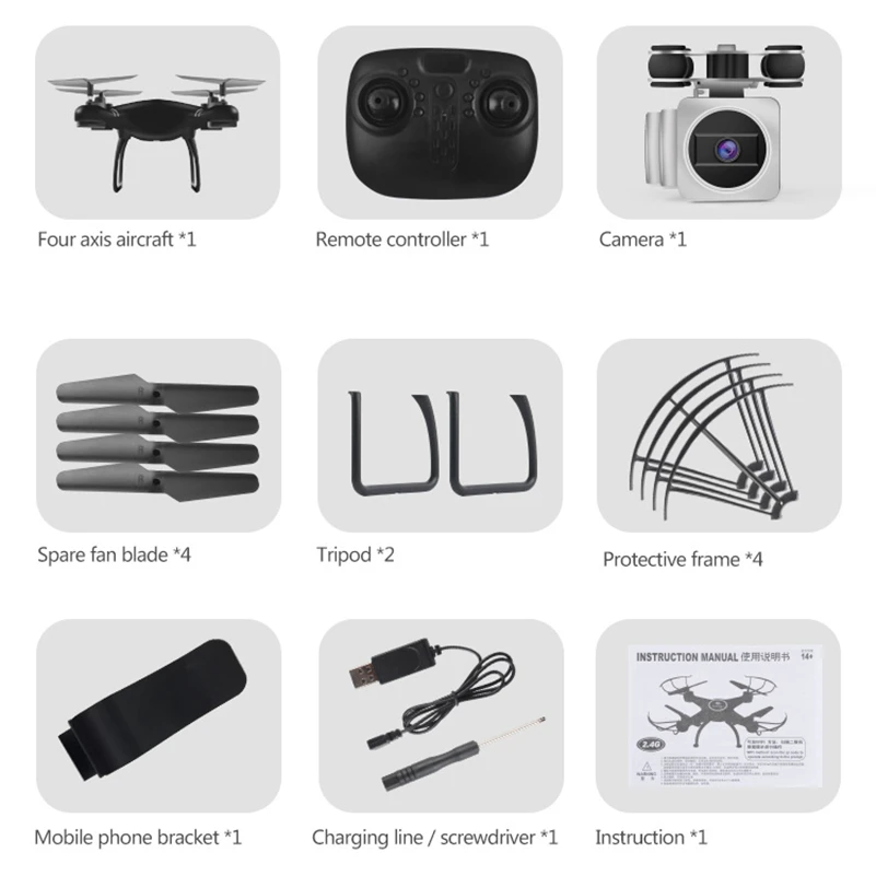 HJ14W 2.0MP HD камера Wifi FPV пульт дистанционного управления RC Дрон самолет 3d flips селфи