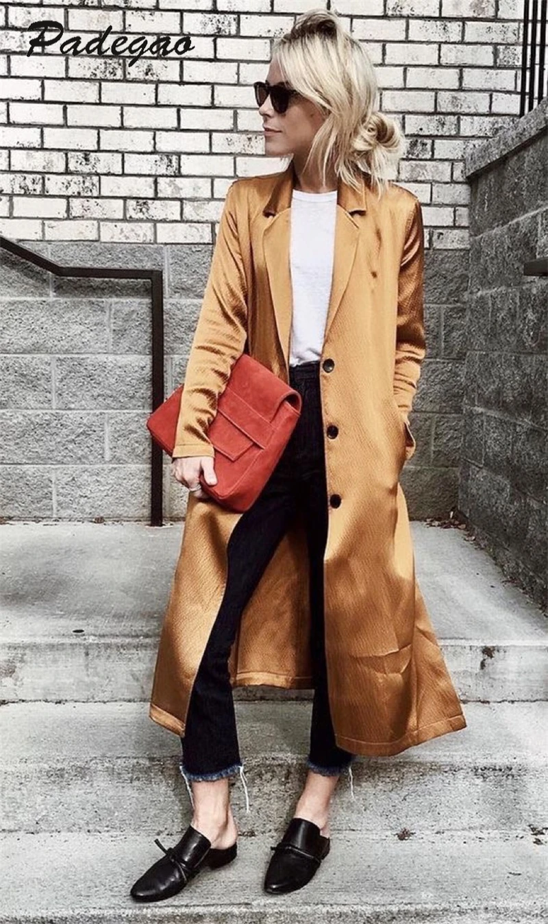

AEL Windbreaker Women Clothing Double Slit Hem Loose Overcoat Split Female 2019 Lady High Quality Long Casual Trench Coat