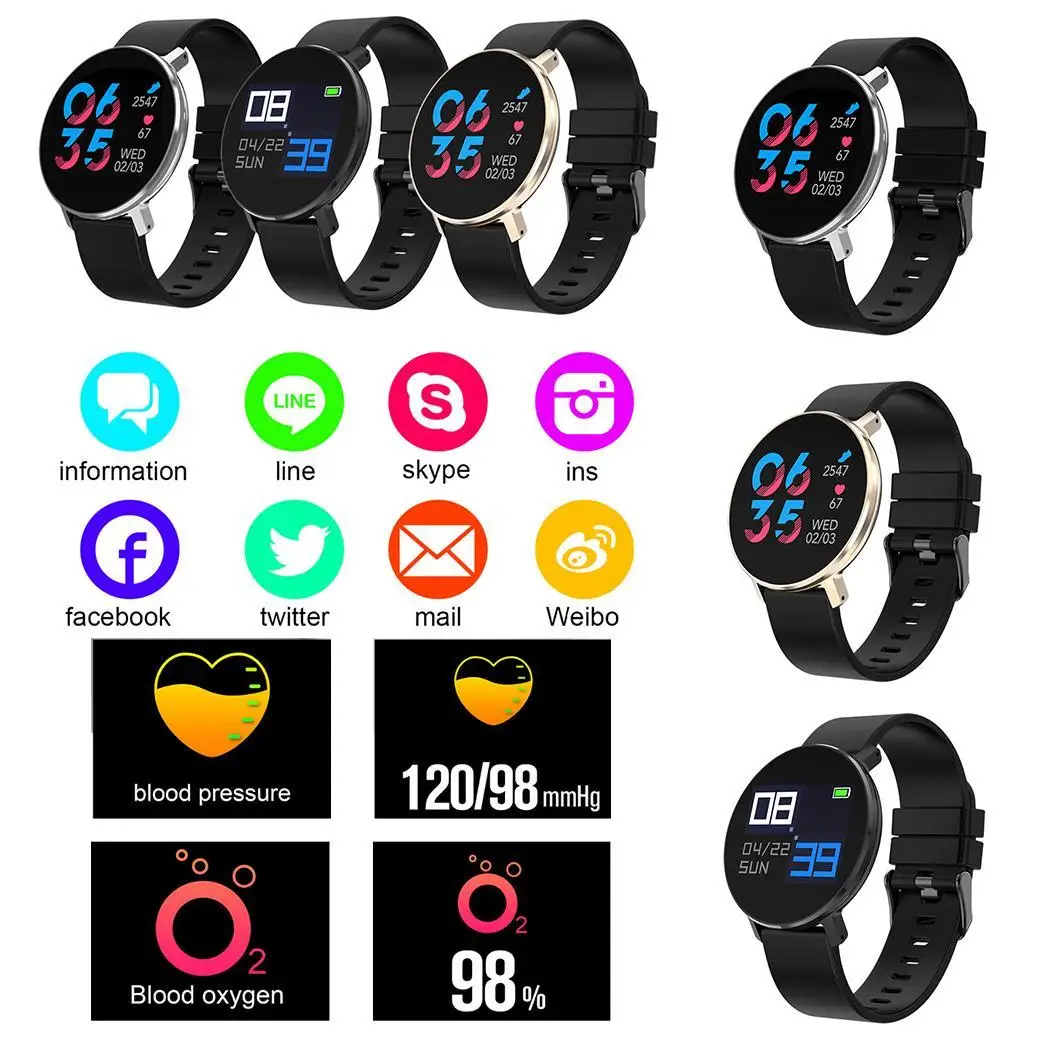 T5 Color Touch Screen Intelligent Sports Smart Bracelet Waterproof Smartband 1.04" Bluetooth Band Pedometer Wristband | Электроника