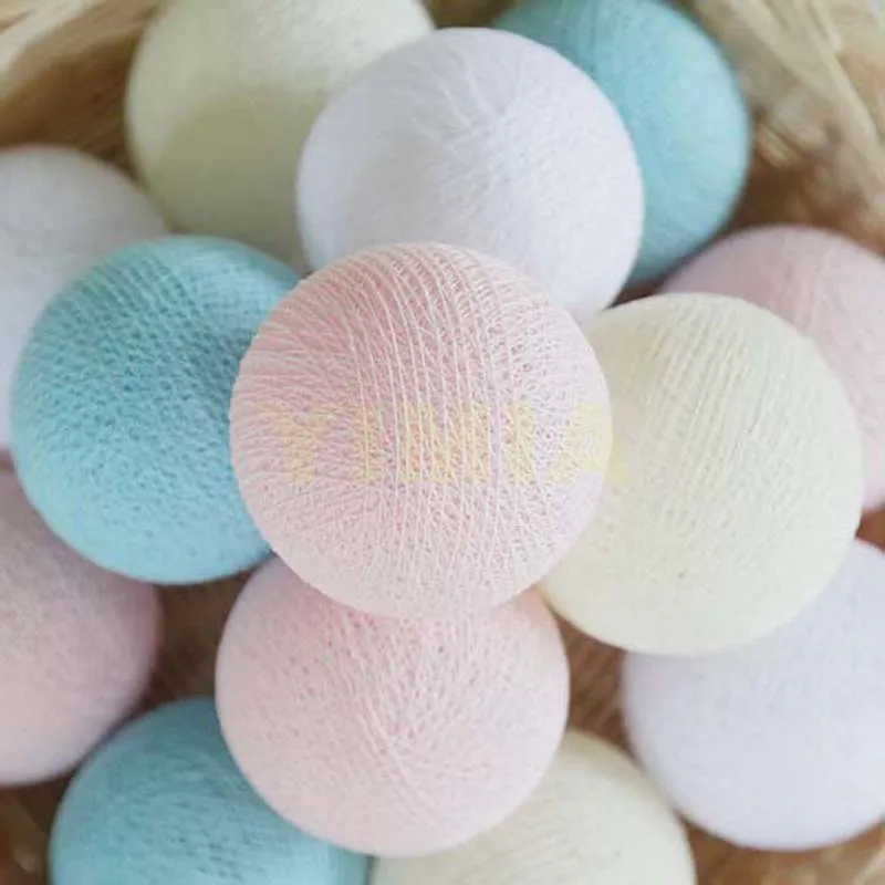 Бледно-розовый синий кремовый светящиеся хлопковые шарики для спальня детская