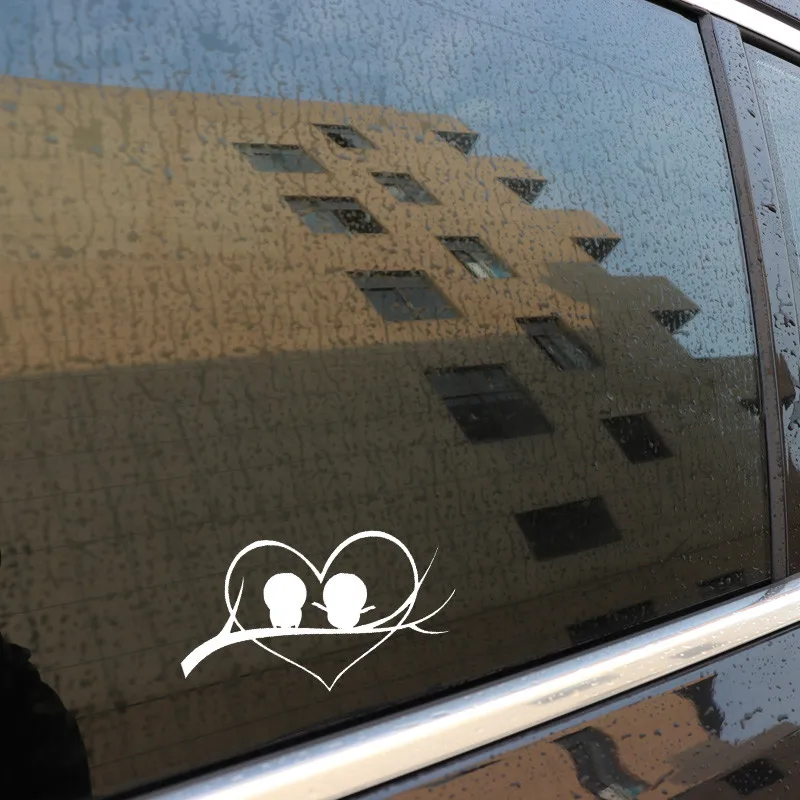 Cartoon Heart Love Birds On Branch Vinyl For Auto Car/Bumper/Window Decal Sticker Decals DIY Decor CT1059 | Автомобили и