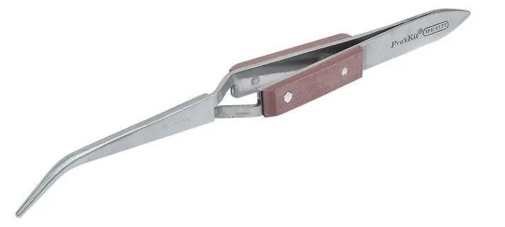 Бренд ProsKit 1 PK-117 T 1 PK-118 T 1 PK-119 T пинцет набор с деревянной ручкой острый изогнутый пинцет из нержавеющей стали