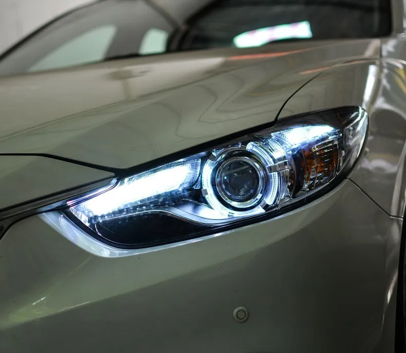 Автомобильный Стайлинг для Mazda 6, фары-, новинка, мазда 6, Atenza, светодиодный фонарь,, DRL, биксеноновые линзы, высокий, низкий луч, парковка