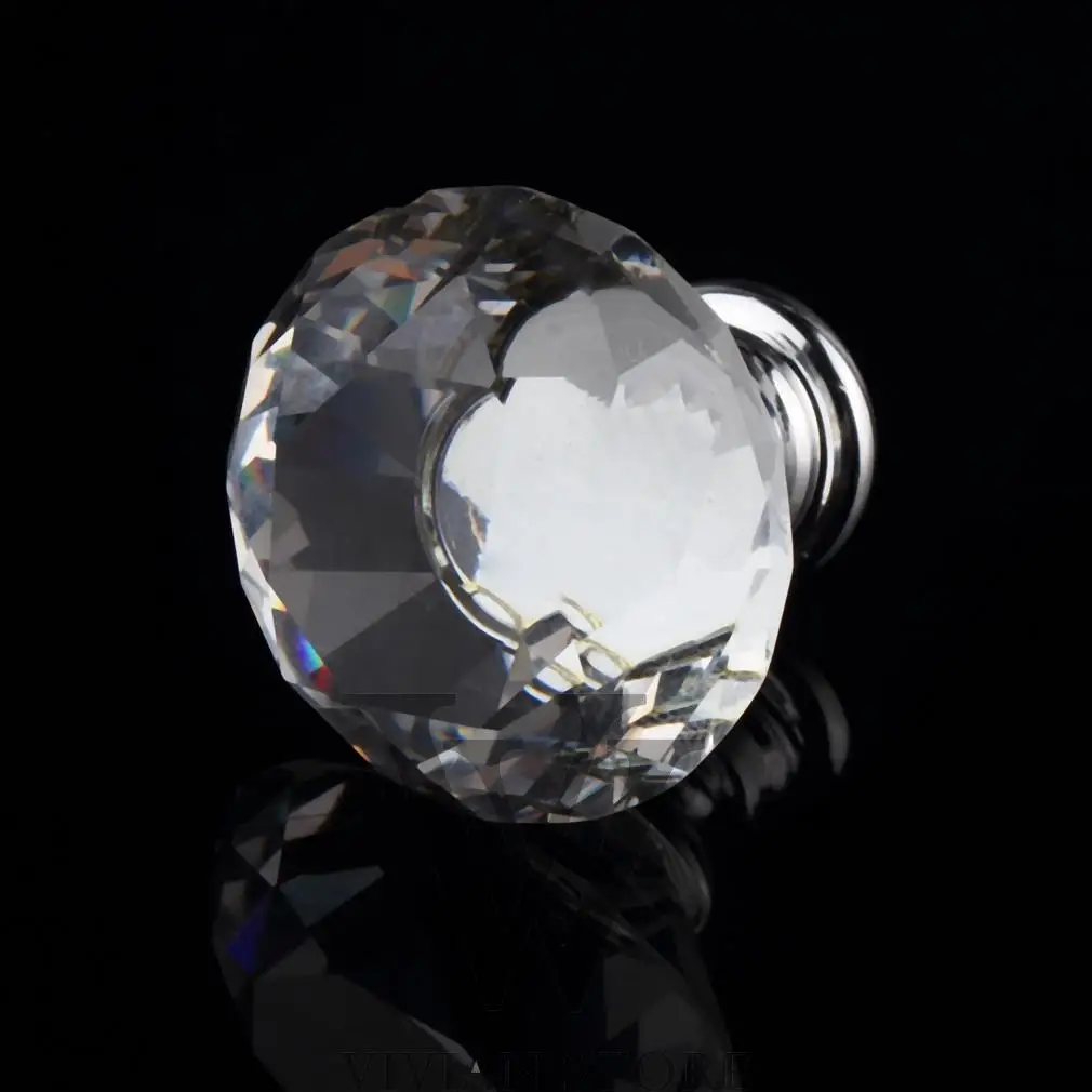 1 pc 2017 New 30mm Diamond Clear Crystal Glass Door Pull Drawer Cabinet Furniture Accessory Handle Knob Screw Hot Worldwide |