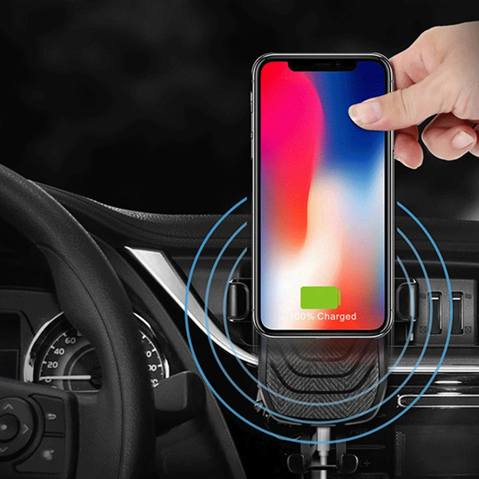 Автомобильный держатель беспроводного зарядного устройства для iphone XS X XR 8 Plus Samsung