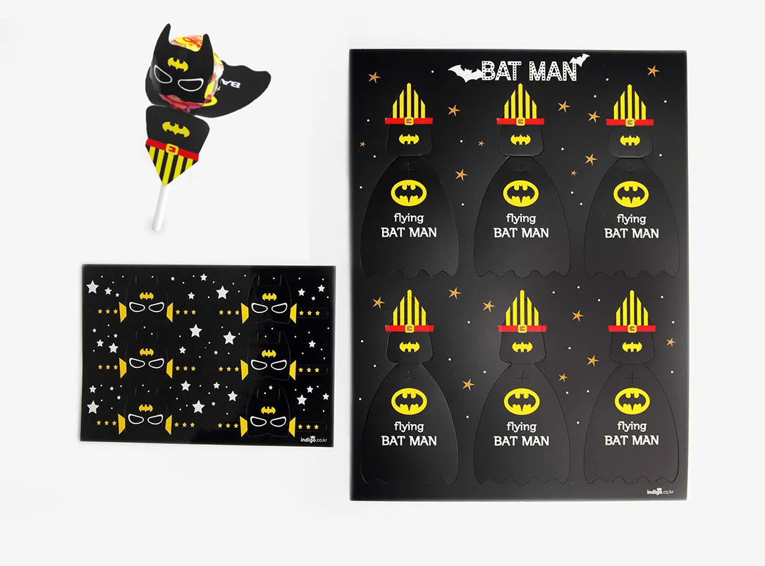 Batman 54 шт. Мультяшные конфеты Леденец Украшения карты для детей мальчик девочка Русалка супер герой день рождения конфеты пользу подарки аксессуары - Цвет: Batman