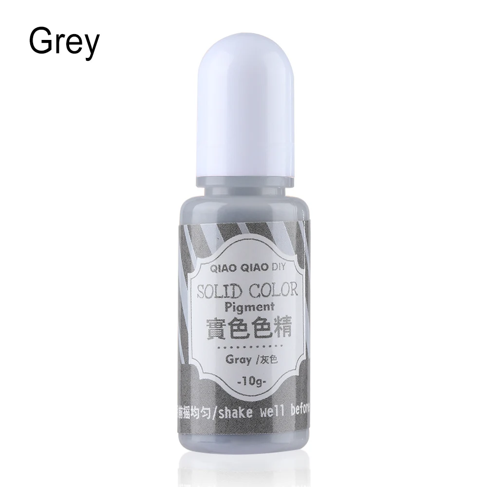 grey Новинка 10 г/бутылка пигмент эпоксидная УФ Смола Сделай Сам ручной работы художественные поделки окрашивающий краситель Сделай Сам изготовление украшений краситель мыло - Цвет: grey