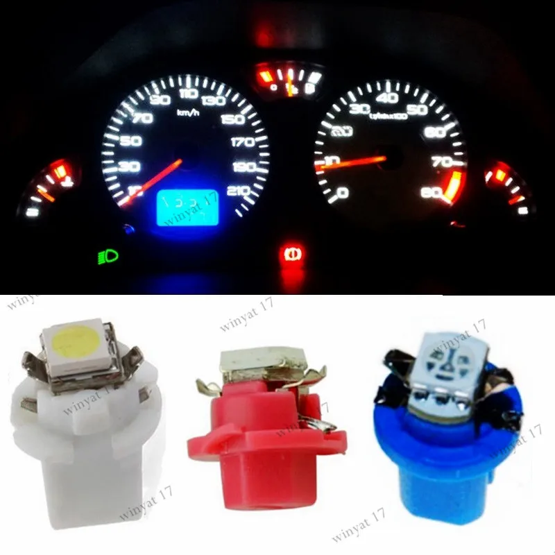 20 шт. T5 B8.3d b8.3 8.3d Led SMD лампа Автомобильный датчик Speedo Dash приборная панель DC12v Синий