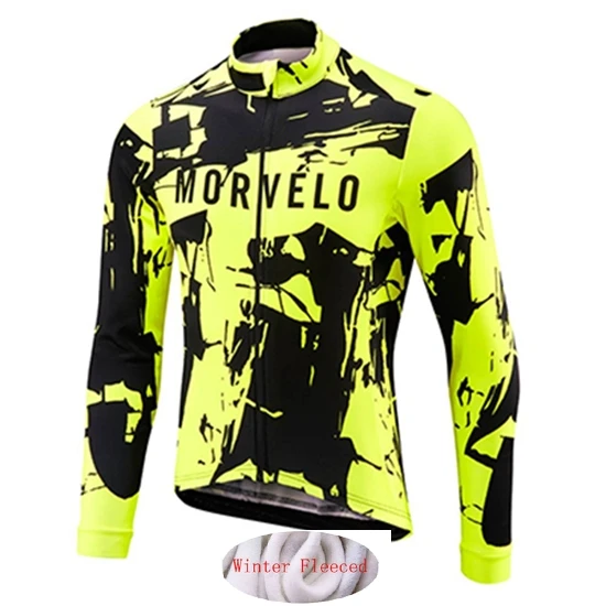 Jersey Morvelo/ зимний комплект из теплого флиса с длинными рукавами, теплая одежда, Майо, ciclismo, велосипедная зимняя одежда для велоспорта Ropa de invierno - Цвет: Jersey