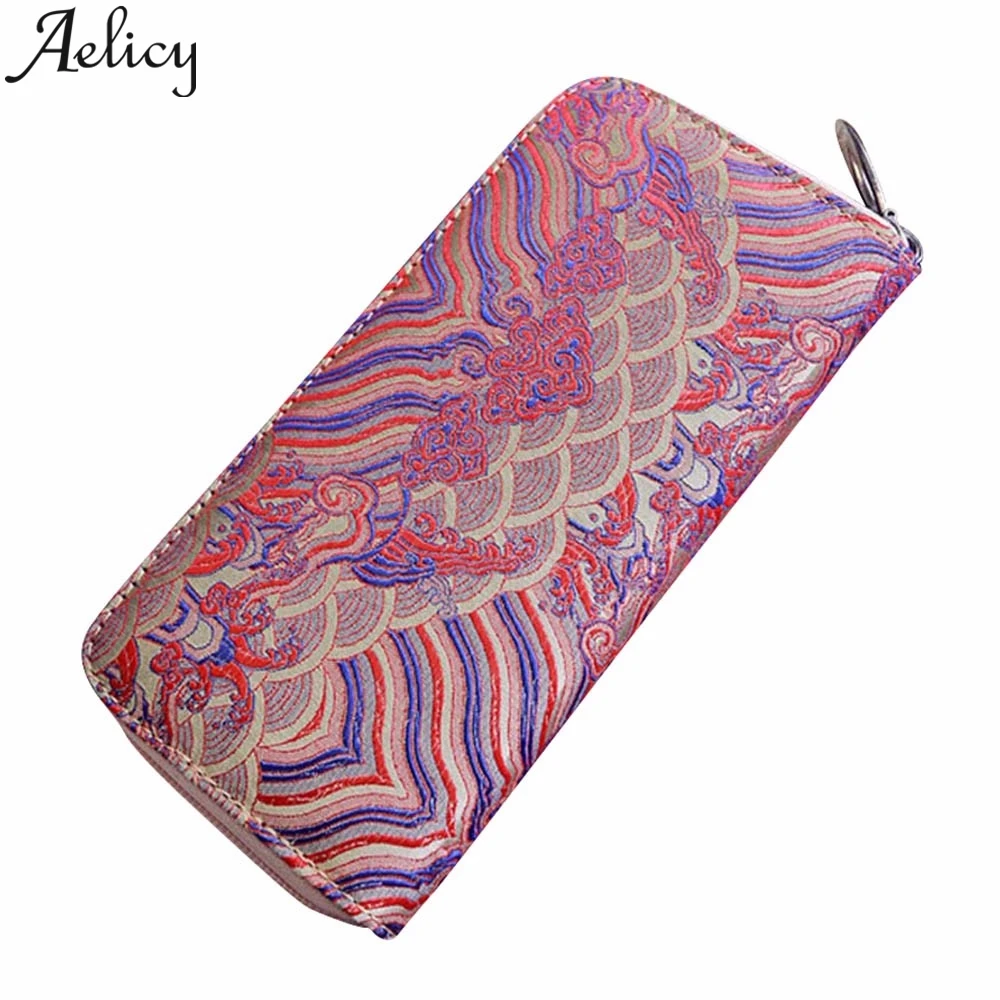 Aelicy National Wind Женский Длинный кошелек держатель для кредитных карт Складная