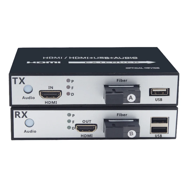 Hdmi в волоконно-оптический конвертер 1080P HDMI волоконно-оптический видео удлинитель KVM(HDMI+ USB) к оптической мыши и клавиатуре сжатого