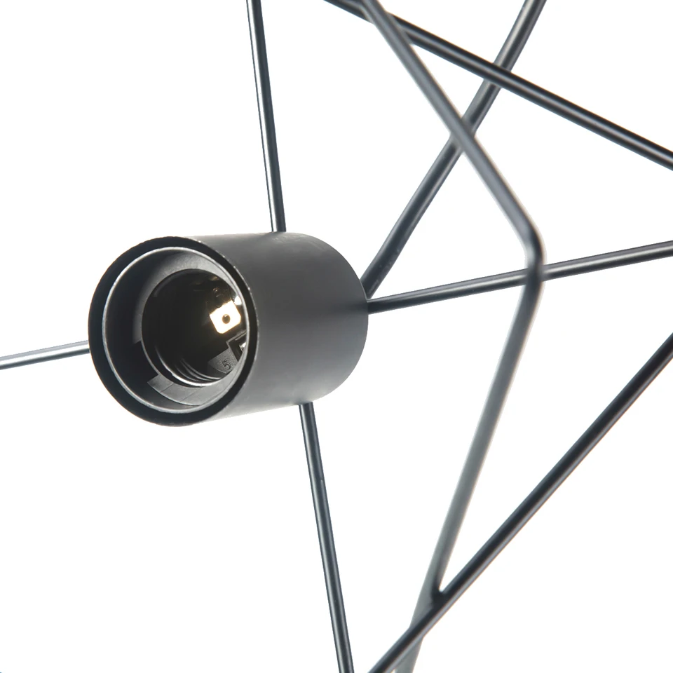 Креативный ретро черный железный подвесной светильник E27 промышленный для