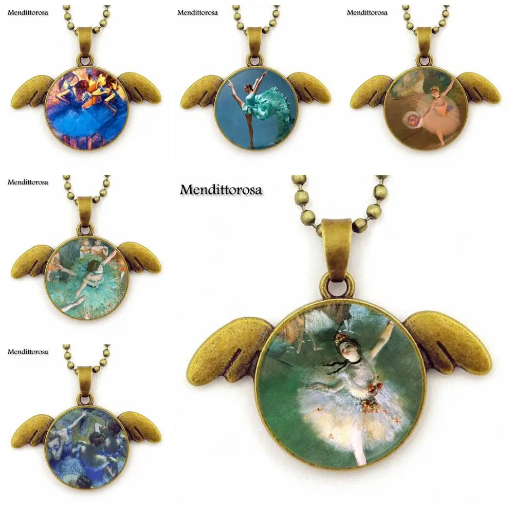 Ювелирные изделия с кабошоны разрисованные из стекла длинное колье бронза