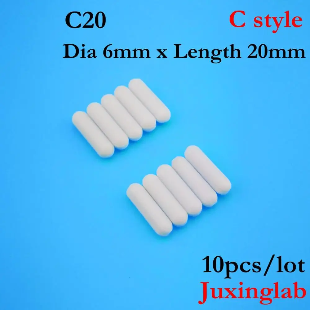 Лабораторный PTFE магнитная мешалка смеситель мешалкой C Стиль C20 Dia6mm x Длина 20 мм 10 шт./упак