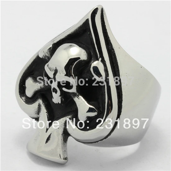 Мужское кольцо из нержавеющей стали 316L украшение в виде карты и черепа|steel surface|steel