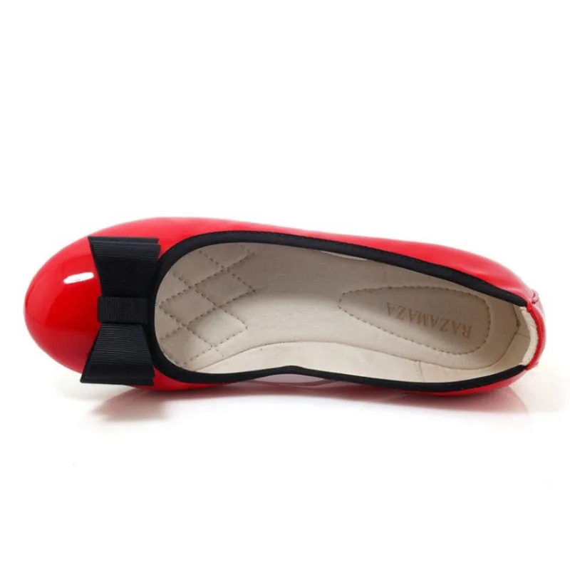 RAZAMAZA/офисные женские туфли на плоской подошве из натуральной кожи с бантом